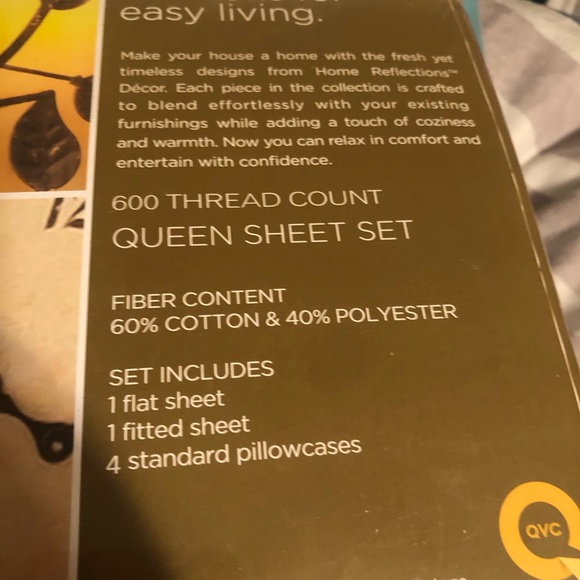 Orchard Gingham 600 Thread Count Queen Sheet Set: Flat & Fitted Sheet (NEW) - Picture 3 of 7